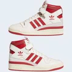 Adidas High Tops, Adidas High, Power Red, Adidas Forum, Swag Shoes, Red Adidas, Adidas Gazelle Sneaker, Cloud White, Adidas Superstar Sneaker