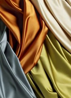 several different colors of satin fabric