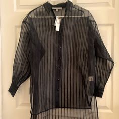 Brand New Casual Sheer Blouse For Evening, Sheer Black Blouse For Layering, Black Sheer Blouse For Spring, Spring Black Blouse For Daywear, Anthropologie Top, Sheer Blouse, Anthropologie, Top Blouse, Blouses