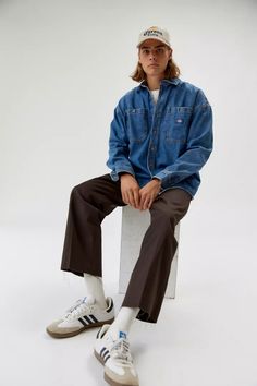 Dickies UO Exclusive 874 Cutoff Work Pant | Urban Outfitters Cheap Cotton Chinos, Cheap Relaxed Fit Chinos For Workwear, Mens Cropped Black Pants, Mens Pants Trends 2022, Cropped Mens Dress Pants, Mens Casual Dress Fall, Denim Polo Men Outfit, White Denim Outfit Men, Dickies Outfit