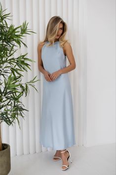 Introducing our Sky Blue Dress, a perfect blend of elegance and comfort. Crafted from premium Italian silk satin, this dress boasts a soft, luxurious feel with a subtle sheen that catches the light beautifully. Its classic design is versatile enough for any occasion, from formal events to casual gatherings. The delicate sky-blue color adds a touch of serene charm, making you stand out with effortless grace. Elevate your wardrobe with this timeless piece that offers both style and sophistication. Available Sizes: - Size XS - Bust: up to 86 cm (33.9 inches) - Hips: up to 94 cm (37.0 inches) - Length: 133 cm (52.4 inches) - Size S - Bust: up to 91 cm (35.8 inches) - Hips: up to 100 cm (39.4 inches) - Length: 133 cm (52.4 inches) - Size M - Bust: up to 97 cm (38.2 inches) - Hips: up to 108 cm Blue One Piece Dress, Sky Blue Dress, Silk Satin Dress, Blue One Piece, Charm Making, One Piece Dress, Satin Dress, Piece Dress, Dress Clothes For Women