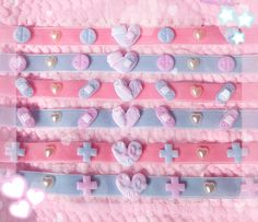 "🏥 💉 💊 In \"Beary Cute Hospital\" we treat our patients with love and care. Surrounded by skilled nurses and doctors, they can get well very soon. 💖 🐻 😃 Check what option is linked to what choker- pink and blue regard RIBBON! The chokers are 29-30cm long plus 10-12cm chain for regulation. Base is a velvet ribbon, if you want to switch to satin ribbon please let me know. Velvet ribbon is more sturdy so I would recommend keeping it. I also have red, light purple, yellow and black ribbon avai Yamikawaii Accessories, Adjustable Harajuku Choker As Gift, Adjustable Harajuku Style Choker As Gift, Cute Handmade Pink Choker, Cute Pink Handmade Choker, Vanilla Fits, Cute Hospital, Menhera Aesthetic, Beary Cute