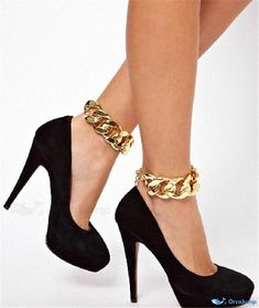 Orcajump - Gold-tone YAK Chain Anklet Chain Anklet, Anklets, Gold Tones, Chain, Gold