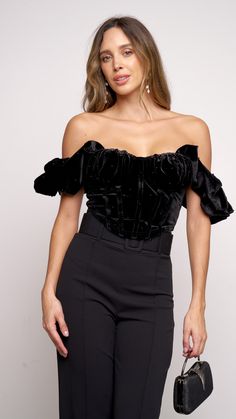 Product Details : Black Suede / Velvet Fabric Off the shoulder Crop top 82084 T30 Black Off-shoulder Top For Fall Party, Fitted Black Cold Shoulder Top, Black Off-shoulder Top For Evening In Fall, Black Off-shoulder Top For Fall Evening, Glamorous Off-shoulder Tops For Night Out, Fitted Black Off-shoulder Top For Fall, Fitted Cold Shoulder Blouse For Party, Black Cold Shoulder Blouse For Night Out, Glamorous Fitted Off-shoulder Tops