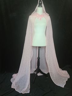 Beautiful flowing chiffon cape with hood.  Made from printed chiffon with rose and dot print. Belle Cape, Elizabethan Collar, Cape With Hood, Chiffon Cape, Cute Animal Quotes, Dress Craft, Pink Cape, Cape Fashion, Craft Board