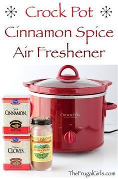 the crock pot cinnamon spice air freshener is in front of it's contents