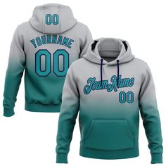 Custom Stitched Gray Teal-Navy Fade Fashion Sports Pullover Sweatshirt Hoodie Custom Embroidered Sweatshirt, Comfort Hoodie, Custom Fans, Sports Shirt, Sports Fashion, Embroidered Sweatshirt, Navy Shirt, Body Heat, Natural Body