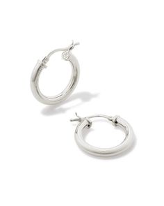 Tube Small 20mm Hoop Earrings in Sterling Silver | Kendra Scott Silver Kendra Scott, Bar Jewelry, Silver Collection, Zodiac Jewelry, Demi Fine Jewelry, Time And Time Again, Initial Jewelry, Dainty Jewelry, Everyday Jewelry