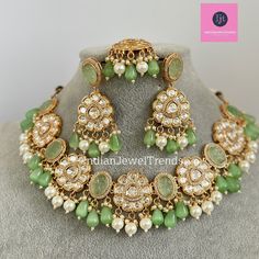 Mint Fine Kundan Indian Bridal Necklace, Wedding necklace, Fine kundan jewelry, Pakistani Jewelry, Indian Jewelry, Bridal Jewelry Gold-plated foiled Kundan necklace set.  Regular Size And Adjustable Ships from California, USA Delivery in 2-5 business days in the USA. Other designs can be found here https://www.etsy.com/listing/1381240765/premium-quality-gold-plated-silver?click_key=e1a9e46c1ba3dcb2d7ddeb00610b709b7497bd62%3A1381240765&click_sum=5b5797e9&ref=shop_home_active_511&pro=1&frs=1&sts=1 https://www.etsy.com/listing/1266279586/premium-quality-gold-plated-silver?click_key=ac3f9678a67e3cb7b0f157cdf3d63e11bd1206cf%3A1266279586&click_sum=258e6572&ref=shop_home_active_20&pro=1&frs=1&sts=1 https://www.etsy.com/listing/1269817669/emerald-gold-victorian-uncut-polki?ref=listings_manager_gri Diwali Kundan Bridal Necklace, Round Kundan Bridal Sets For Diwali, Kundan Bridal Sets For Diwali With Round Design, Traditional Pista Green Jewelry For Wedding, Pista Green Jewelry For Festive Wedding, Kundan Temple Necklace With Gota Work For Weddings, Kundan Necklace For Wedding, Hand Set Round Kundan Necklace, Indian Bridal Necklace