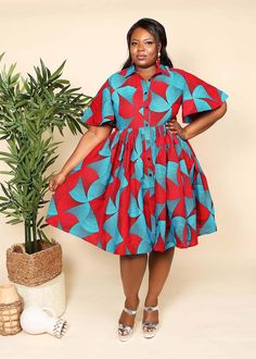 African clothing for women. African dress for women A-line Shirt Dress For Casual Occasions, Multicolor Short Sleeve Casual Dress, Casual Multicolor Knee-length Midi Dress, Multicolor Short Sleeve Dress, Multicolor A-line Fit And Flare Dress, African Dress For Women, Plus Size Black Dresses, African Fabric Dress, Dress Office