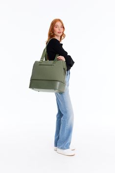 BÉIS 'The Carry-On' in Olive - Olive Green Carry-On Luggage & Suitcases The Minimalists, Cute Luggage, Bag Tutorials, 2024 Wishlist, Mini Convertible, Suitcase Handle, Crochet Bag Tutorials, Large Gift Bags, Work Tote