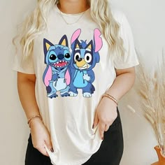 Bluey Stitch Shirt  Bluey Birthday Party Shirt  Bluey Cartoon Shirt  Bluey Family Christmas Shirt Easy 30 day return policy Blue Striped Shirt Outfit, Bluey Cartoon, Bluey Y Bingo, Bingo Funny, Bluey Birthday Party, Bluey Family, Outdoorsy Style, Bluey Birthday, Cartoon Shirts