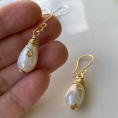 Teardrop Pearls Earrings Pearl Dangle Earrings Pearl Dropped | Etsy Wire Pearl Earrings, Formal White Teardrop Pendant Earrings, Drop Pearl Pendant Earrings, White Teardrop Pendant Earrings For Formal Occasions, Classic White Teardrop Pendant Earrings, Pearl Drop Teardrop Dangle Earrings, Elegant Teardrop Crown Earrings As Gift, Delicate White Teardrop Earrings, Hypoallergenic Teardrop Pearl Earrings For Anniversary