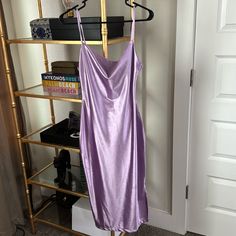 Small Purple Silk Slip Dress, Never Worn! Cowl Neck Slip Dress, Dresses Purple, Silk Slip Dress, Purple Silk, Silk Slip, Purple Dress, Cowl Neck, Slip Dress, Midi Dress