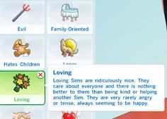 the screen shows an animated character's feelings and their actions in animal crossing, which includes