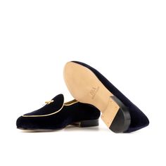 Sheridan Rd. Men's Belgian Slippers No.2335 | Robert August Prom Suit And Dress, Navy Blue Velvet, Black Order, Prom Suits, Leather Bow, Velvet Trim, Dresses Ideas, Leather Slippers, Leather Bows