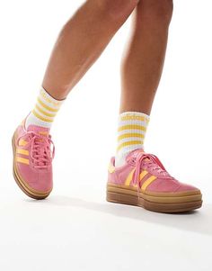 adidas Originals Gazelle Bold sneakers in pink and orange | ASOS Adidas Gazelles, Nike Air Max Jordan, Gazelle Bold, Look Adidas, Adidas Originals Gazelle, Adidas Branding, Leopard Print Baby, Baskets Adidas, Leggings Sale