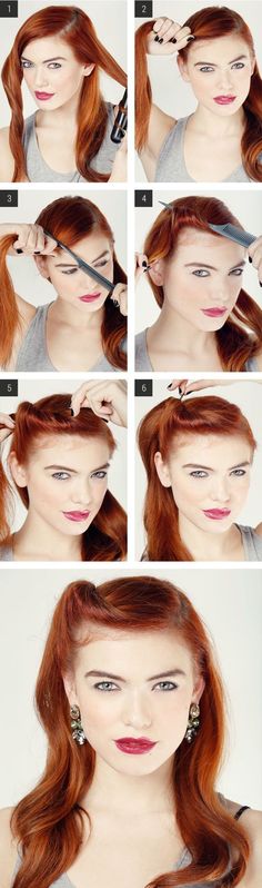 Wedding Party Hairstyles, Retro Hairstyles Tutorial, Victory Rolls, Vintage Wedding Hair, Super Hair