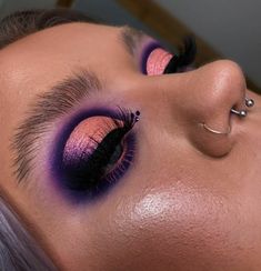 Disco Makeup, Glam Eye Makeup, Eye Makeup Cut Crease, Scene Makeup, Pink Eye Makeup, Cute Eye Makeup, Beautiful Eye Makeup, Eye Makeup Designs, Colorful Eye Makeup