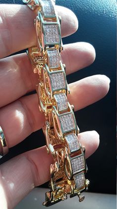 Stunning 14k Yellow Gold, Approximately 5ct Princess Cut Diamond Mens Bracelet.. Length is 9 Inches Total. Weight is 46 Grams. Two Safety locks on the side. Perfect Condition. Luxury Diamond Bracelet For Anniversary, Luxury Diamond Bracelet With Vs Clarity, Princess Cut Diamond, Men's Bracelet, Pear Diamond, Baguette Diamond, Photo Bracelet, Princess Cut Diamonds, Italian Charm Bracelet