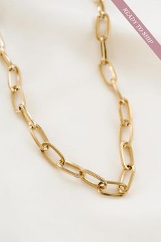 Looking for the perfect layering chain or a bold solo statement? This beautiful paperclip chain is great to layer with pendants or wear with a graphic tee to showcase your one-of-a-kind style. ***D E T A I L S*** - 18k gold-filled paperclip chain - Your choice of chain length (16 or 18) - All Medieval Necklace, Layering Jewelry, Handmade Gold Jewellery, Winter Jewelry, Chunky Jewelry, Gold Jewelry Necklace, Trombone, Layered Jewelry, Solid Gold Jewelry