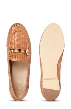 A textured bit updates this loafer crafted from woven leather in a slimmer silhouette for a look that elevates both casual outfits and more polished styles. Leather upper and lining/synthetic sole Imported Loafer Women, Concert Looks, Flip Flop Slippers, Clutch Pouch, Sweaters And Leggings, Handbag Backpack, Loafers For Women, Girls Shoes