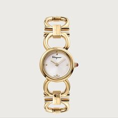 Salvatore Ferragamo Watche Brand New With Tag Gold And Silver Watch, Round Watch, Ferragamo Shoes, Gold Plated Bracelets, Watches Jewelry, Steel Bracelet, Luxury Items, Stainless Steel Bracelet, Gold Watch