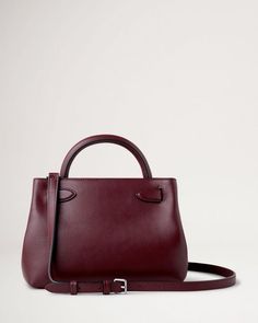 Small Islington | Black Cherry Silky Calf | Women | Mulberry Mulberry Bayswater, Range Bag, Utility Bag, Dream Gift, Pocket Belt, Black Cherry, Leather Top, Small Leather Goods, Leather Working