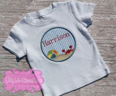 Summer Beach Patch Applique Shirt - Toddler Beach Vacation Shirt – Lilly Pie Creations Sew Machine, Kids Football Shirts, Anchor Shirts, Toddler Beach, Patch Applique, Boat Shirts, Applique Shirts