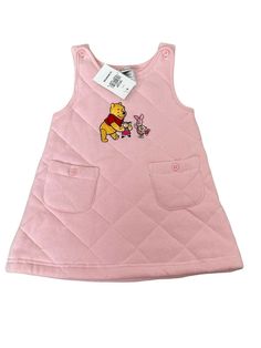 NWT Disney Store Quilted Pooh Dress Size 12 Months Heavyweight Functional pockets on the front of the dress; button shoulders. Extra button in bag affixed to tag. Measures Approximately: PTP: 10" STH: 17" Please see photos for details. We don't offer returns or refunds. Please ask for additional photos or information prior to purchase. Winnie The Pooh Pink, Pooh Dress, Disney Boutique, Pink Baby Dress, Pooh Baby, Dress 12, Pink Baby, Baby Disney, Disney Store