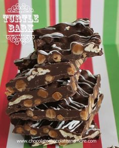 a stack of chocolate bark on top of each other