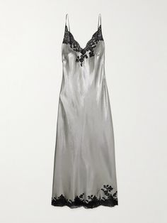 Elegant Sheer Night Dresses, Elegant Sheer Dresses For Night, Luxury Satin Dress With Lace Trim, Night Dresses In Lace With Bias Cut, Elegant Evening Nightgown With Lace Trim, Lace Dresses With Bias Cut For Night, Elegant Dress With Satin Trim For Night, Lace Dresses For Night With Bias Cut, Luxury Silk Slip Dress With Bias Cut