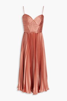 Shop on-sale THEIA Allison pleated satin midi dress. Browse the best deals from THEIA and luxury fashion at The Outnet. Dracula Film, Maje Clothing, Wardrobe Refresh, Look Formal, Dope Makeup, Christmas Greenery, Soft Autumn, Dress For Woman, Dress Satin