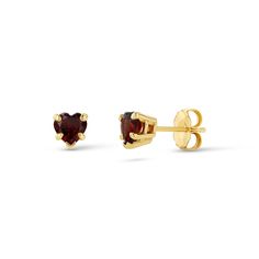 Available to ship now: 14k yellow gold 5x5 mm, prong-set, garnet hearts Friction back posts Made to order in 14k white gold with 3-week lead time. Earrings Stack, Garnet And Diamond Ring, Garnet Heart, Forever Jewelry, Jewelry Ring Box, Heart Studs, Mens Jewelry Bracelet, Fine Earrings, Heart Earrings Studs