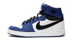 The Air Jordan 1 KO “Storm Blue” is a September 2021 colorway of the alternate version of Michael Jordan’s first signature shoe.  The original Air Jordan 1 KO released somewhat mysteriously back in 1985 and 1986, and featured a canvas upper instead of leather like the original Air Jordan 1.  Additionally, the Jordan 1 KO rides on the same rubber sole as the Nike Vandal, another retro basketball shoe from the ‘80s.  As for the “Storm Blue,” the upper is constructed from durable white canvas with Air Jordan 1 Ko, Original Air Jordans, Nike X Travis Scott, Blue Basketball Shoes, Retro Basketball Shoes, Womens Air Jordans, Nike Dunk High, Air Jordan 3, Nike Air Max Plus