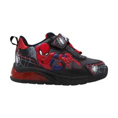 With the Marvel Toddler Spider-Man Athletic Sneakers in black , your little one can embark on endless adventures all day. Designed with a round and closed-toe design, these sneakers are designed with your kid's comfort and protection in mind. The adjustable hook and loop strap ensures a secure fit, while the polyester insole material offers cushioning support. Lined with polyester, these sneakers are durable and easy on the feet for prolonged wear. Black Non-slip Sneakers For Jogging, Red Slip-resistant Synthetic Sneakers, Non-slip Sneakers For Streetwear, Streetwear Non-slip Closed Toe Sneakers, Non-slip Streetwear Sneakers, Non-slip Sneakers For Streetwear With Closed Toe, Non-slip Streetwear Sneakers With Closed Toe, Non-slip Secure Fit Synthetic Sneakers, Scratch-resistant Synthetic Sneakers With Secure Fit