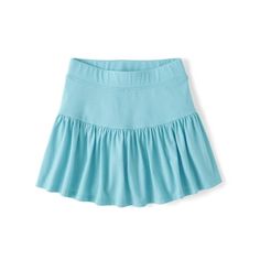 The Children's Place Girl's tiered skort is the perfect transitional piece to warmer weather. Features pull-on elasticized waistband, attached shorties underneath, tiered body, and above-the-knee length. Pair with her favorite top and footwear to complete the look! Comes in sizes XS-XXL. Size: XS (4).  Color: Blue.  Gender: female.  Age Group: kids.  Pattern: solid. School Uniform Skirts, Pleated Skirt Short, Kids Pattern, Girls Uniforms, Reebok Women, Kids Outfits Girls, Fitted Skirt, Blue Gender, Sportswear Women