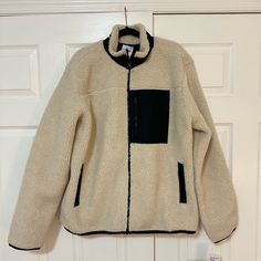 Color: Cream/Off White Size: Large Condition: New With Tags -Full Zip Jacket -Has Zip Pocket In Front -Has Pockets On Sides Reasonable Offers Are Welcome! If You Like The Item Don’t Be Shy And Send An Offer, We Can Maybe Reach A Reasonable Price For Both Beige Fleece Jacket With Pockets For Cold Weather, Cozy Beige Fleece Jacket With Pockets, Cream Sherpa Fleece Jacket Long Sleeve, Cream Sherpa Long Sleeve Fleece Jacket, Cream Sherpa Outerwear For Cold Weather, Cream Outerwear With Fleece Lining For Cold Weather, Cozy Sherpa Fleece Jacket In Beige, Beige Fleece Outerwear With Pockets, Cozy Cream Sherpa Fleece Jacket