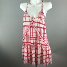 The Cutest Mini Dress With Just A Little Ruffle. Plaid Parachute Dress. Polyester. Machine Wash. Inside Lining. White V-neck Dress For Picnic, Summer Plaid Mini Dress For Vacation, Summer Red Mini Dress For Picnic, Red Mini Dress For Summer Picnic, White Sundress For Picnic, Red Summer Sundress For Picnic, Plaid Sundress Mini Dress For Vacation, White Summer Mini Dress For Picnic, Plaid Summer Beach Dress