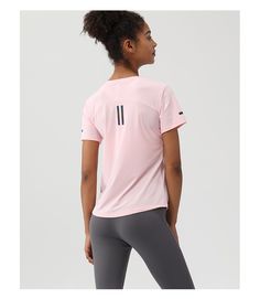 Loose Round Neck Women’s Sports & Fitness Top Go-dry Nylon Short Sleeve Activewear, Sporty High Stretch V-neck Activewear, Stretch Short Sleeve Activewear For Light Sports, Stretch Activewear For Light Sports With Short Sleeves, Sporty Mesh Short Sleeve Activewear, Nylon Short Sleeve Activewear For Workout, Mesh Short Sleeve Athleisure Activewear, Mesh Short Sleeve Workout Tops, Mesh Short Sleeve Activewear For Workout