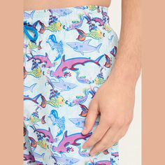 Vilebrequin swim shorts with allover fish print Approx. 6" inseam Elasticized drawstring waist Side slip pockets Back welt pocket with zipper Two back eyelets Relaxed legs Polyester Lining: Organic cotton Hand wash, machine wash cold, line dry Made in Italy Beachwear Bottoms With Side Pockets For Pool, Summer Vacation Bottoms With All Over Print, Printed Short Bottoms For Poolside, Beachwear Pajama Shorts With Pockets, Drawstring Swim Shorts For Pool, Printed Short Beachwear Bottoms, Drawstring Shorts For Pool, Short Drawstring Bottoms For Pool, Fish Print