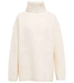 Turtleneck sweater Beige Ribbed Knit Turtleneck, Beige Ribbed Turtleneck Sweater, Ribbed Funnel Neck Cashmere Sweater, Cashmere Ribbed Funnel Neck Sweater, Ribbed Cashmere Sweater With Funnel Neck, White Merino Wool Sweater For Work, White Merino Wool Sweater With Ribbed Collar, Winter White Ribbed Turtleneck Sweater, Cream Ribbed Turtleneck For Winter