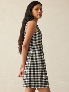 Isha Gingham Dress - Moonlit Gingham Spring Plaid A-line Dresses, Spring A-line Plaid Dress, Chic Gingham A-line Dress, Knee-length Gingham Dress For Daywear, Spring Gingham A-line Plaid Dress, Spring Gingham A-line Dress, Spring Gingham Plaid A-line Dress, Spring A-line Gingham Plaid Dress, Casual Gingham Plaid A-line Dress