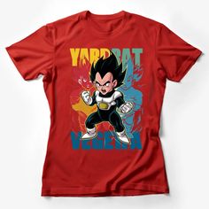 Vegeta Yardrat T-Shirt, Dragon Ball Z Inspired, Anime Fan Gift, Bold Graphic Tee Female T-Shirt Custom graphic T-Shirt.Customize your color Fandom Crew Neck Top With Character Print, Red Fandom Crew Neck Top, Fandom Crew Neck Top With Front Print, Red Pop Culture T-shirt With Front Print, Red Anime Print T-shirt For Fans, Red Anime Print T-shirt For Fan Merchandise, Red T-shirt With Anime Print For Fans, Fandom Crew Neck Shirt With Character Print, Fandom Crew Neck T-shirt With Front Print