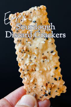 These homemade Sourdough Crackers are crisp and delicious, and one of our favorite discard recipes. They also have just three ingredients: sourdough discard, melted butter, and salt. It doesn’t get much simpler than that. Sourdough Discard Crackers, Discard Crackers, Sourdough Crackers, Instant Pot Yogurt, Everything But The Bagel, Dough Starter, Gummies Recipe