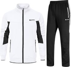 Elevate your athletic style with our white-black 2pc tracksuit for men. Premium materials offer comfort and durability while the sleek design exudes sophistication. Perfect for your workout or a casual day out, this tracksuit will make you stand out in the crowd. Upgrade your wardrobe with this exclusive piece. Fabric Contents: 100% Polyester Care Instructions: Machine Wash Cold, Gentle Cycle, Tumble Dry Low Black Moisture-wicking Tracksuit For Sportswear, Mens Jogging Suits, Tracksuits For Men, Tracksuit Outfit, Colour Blocking, Jogging Suit, Winter Knit Hats, Athlete Workout, Athletic Fashion