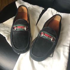 Gucci Loafers/Drivers In Mint Condition. Only Worn A Few Times They Are Basically Brand New. Comes With Silk Gucci Storage Bags As Well. Mens Us Shoe Size 10. Gucci Suede Loafers With Leather Sole, Gucci Suede Formal Loafers, Gucci Suede Loafers For Formal Occasions, Gucci Black Loafers With Branded Insole, Designer Black Suede Loafers, Designer Suede Loafers With Flat Heel, Black Designer Suede Loafers, Gucci Casual Black Loafers, Casual Black Gucci Loafers