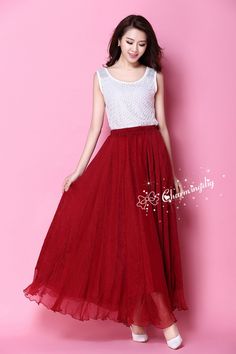 Silk Chiffon Wine Red Long Party Skirt Evening Wedding Lightweight Sundress Summer Holiday Beach Dress Bridesmaid Dress Maxi Skirt YM033 Detail Info: ❤ Color: Wine red, you also can choose from attached color card or from the link as follows, https://www.etsy.com/listing/213656440/chiffon-dress-color-card?ref=shop_home_feat_1 Please just note the color you want and your waist size with order. ❤ Material: Chiffon Size: Please choose the length as you like, Waist 65-100cm. Only skirt, not include Bridesmaid Maxi Skirt, Beach Holiday Dresses, Sundress Summer, Holiday Beach, Party Skirt, Dress Bridesmaid, Evening Wedding, Summer Holiday, Silk Chiffon