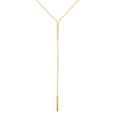 14K Gold Double Bar Y Necklace with Diamond Cut Chain 18" Top Chain with Adjustable chain between 16" and 18" Drop of 2 3/8" Lobster style closure Bars are 11 x 1.6 mm 2.65 grams Elegant Lariat Necklace With Cable Chain For Formal Occasions, Modern Lariat Necklaces With Cable Chain, Modern Lariat Cable Chain Jewelry, Elegant Yellow Gold Lariat Necklace With Box Chain, Elegant Yellow Gold Lariat Toggle Necklace, Classic Lariat Clavicle Chain Necklace, Minimalist Delicate Chain Lariat Necklace For Formal Events, Classic Clavicle Lariat Chain Necklace, Formal Delicate Chain Bar Necklace