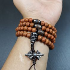 ❤This bodhi beads mala is made by Tibetan craftsmen and come from Hepo Town, Baiyu County, the birthplace of the famous Tibetan handicrafts,about 30 years old, hold and blessed by a lama in Baiyu Monastery.It is composed of 108 bodhi seed beads, and is equipped with 3 cold iron dzi beads, cold iron bead counters are installed on both sides, 1 mani jewel bead clip,and finally consists a skull guru bead and vajra on the end, very elegant.❤Details1. Handmade 108 bodhi beads approximately 8-9mm,mala Brown Spiritual Beads For Meditation, Traditional Handmade Beaded Bracelets For Meditation, Spiritual Wooden Beads Mala For Meditation, Handmade Spiritual Mala, Spiritual Wooden Beads Jewelry For Meditation, Handmade Brown Beaded Bracelets For Ceremonial Use, Handmade Spiritual Mala For Rituals, Handmade Spiritual Beaded Bracelets For Meditation, Handmade Brown Beaded Bracelets For Rituals